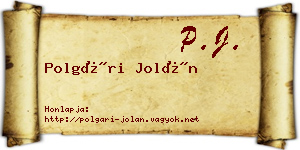 Polgári Jolán névjegykártya